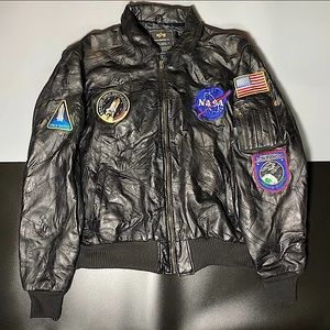Vintage NASA Leather Bomber Jacket